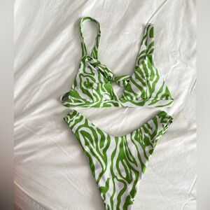 Zara Green and White Bikini